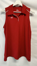 Under Armour Collared Sleeveless Polo Style Athletic Top Rich Red L 12/14 - £15.85 GBP