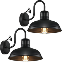 2-Pack Dusk to Dawn Outdoor Wall Sconce Farmhouse Barn Light Black Water... - $106.99