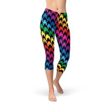 Womens Cat Houndstooth Capri Leggings - £27.73 GBP