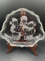 Mikasa Celebrations Christmas Carolers Sweets Candy Dish Holiday Tray Glass - £18.73 GBP