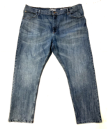 Wrangler Jeans Mens 42X30 Blue Athletic Fit Straight Stretch Distressed ... - $18.61