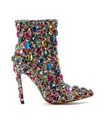 Womens Luxury Crystal Pointed Toe High Heel Boots - £275.94 GBP