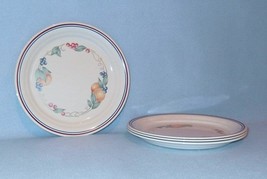 Corelle Cornerstone Abundance 4 Luncheon Plates Raised Inner Band Very Good - £11.77 GBP