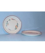 Corelle Cornerstone Abundance 4 Luncheon Plates Raised Inner Band Very Good - $14.00