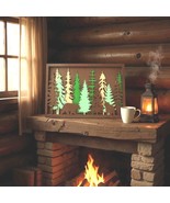 Bear &amp; Pine Forest Layered Wood Wall Art – 4-Layer Rustic Wildlife Decor - $52.00