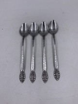 Lot of 4 United Silver Co. Stainless Japan Long Iced Tea Spoons US14 Filagree - £11.01 GBP