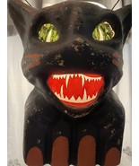 Vintage Halloween Black Cat Paper Mache Lantern 6 3/4” Tall Hanging Blac... - €150,81 EUR