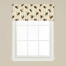 Colorful Roosters Rod Pocket Window Valance, Modern Rustic, 57&quot; x 13&quot; - NEW - £12.44 GBP