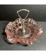 Vintage Pink Glass Snack Server [Item 877] - $432.98 MXN
