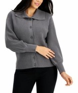 MSRP $80 Alfani Button-Front Cardigan Gray Size Medium - $59.57 CAD