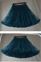 TEAL Blue A-line Tulle Mini Skirt Custom Plus Size Women Girl Fluffy Tulle Skirt image 4