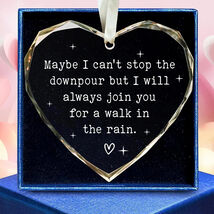 Christmas Glass Hanging Heart Ornaments Friendship Gift Women Besties Be... - $12.35