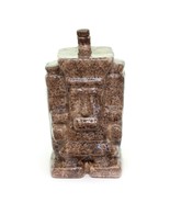 Empty Liquor Bottle Decanter Aztec Mayan God Brown Ceramic Mexico Vintage - £56.74 GBP