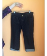 MARC JACOBS for BERGDORF GOODMAN  Black Cropped Wide Leg Jeans  SZ 6 Cuffed - £95.97 GBP