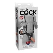 King Cock 10in Hollow Strap On System Fl - $67.14