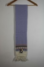 Vtg NWT Eskimo Hansen Zwicker Purple Pastel Acrylic Knit Scarf Fringe USA 7x60 - £20.92 GBP