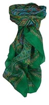 Mulberry Silk Traditional Square Scarf Dida Teal by Pashmina &amp; Silk - £19.08 GBP