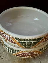 Mosaic Look Desert Sauce Bowls (2) 5&quot; x 2&quot; Colorful Firm - £25.92 GBP