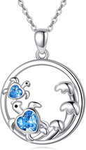 Cute Animal Necklace S925 Sterling Silver Animal Jewelry Forever Love Heart Pend - £25.37 GBP+