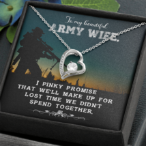 To My Wife Pinky Promise Army Wife Forever Necklace w Message Card - £44.59 GBP+