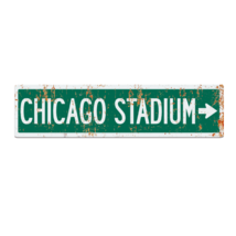 Retro Chicago Stadium Metal Road Sign - $29.00