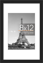 Upsimples 8X12 Picture Frame, Display Pictures 6X8 with Mat or 8X12 without Mat, - £9.36 GBP