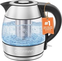 CHEFMAN Electric Kettle - 1.2L 1500W Hot Water Tea Pot with Infuser (Used) - $300.51 MXN