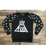 Manhead Fall Out Boy Womens Small Black &amp; White Lightweight Crewneck Swe... - £21.57 GBP