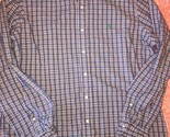 RALPH LAUREN  ~ Men&#39;s Blue Orange Plaid Custom Fit Button-Up Shirt ~ XL - $24.66