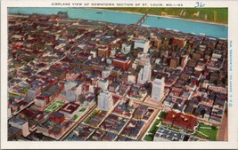 Airplane View of Downtown Section of St. Louis MO Postcard PC573 - $4.99