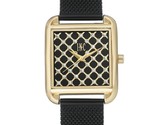 I.N.C. Women&#39;s Gold Tone Black Stainless Steel Mesh Bracelet Watch 30x37... - $34.99