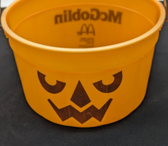 McDonalds McGoblin Vintage Halloween Pumpkin Bucket Pail 1986 Copyright - £14.45 GBP