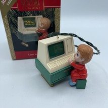 1990 Hallmark Magic Lighted Ornament Letter to Santa Boy on Computer With Box - £9.58 GBP