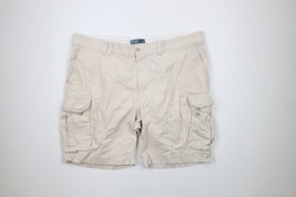 Vintage 90s Ralph Lauren Mens 46B Distressed Heavyweight Cargo Shorts Beige - $54.40