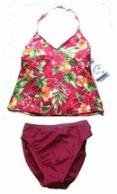 Christina Scarlet Floral Tankini Swimsuit Sz 12 Top/Sz 6 Bottoms NWT $100+ - $67.50