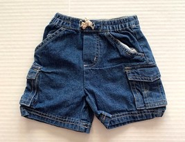 Cherokee Boys Infant Baby Size 3 months Cargo Denim Blue Jean Shorts - $7.91