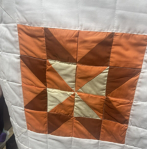 Handmade 63ich wide by 73inch long  Size orange  Block Star Pattern Quilt - £155.70 GBP