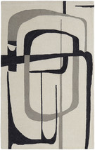 5' X 8' Gray and Ivory Wool Abstract Hand Tufted Area Rug - $625.49