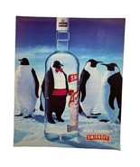 Smirnoff Vodka Vintage Print Ad 90s Tuxedo Penguin in Bottle Pure Standout - $13.87