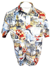 CROSSINGS Men Hawaiian ALOHA shirt pit to pit 24 M cotton hula girl Kamehameha - £13.41 GBP