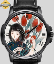 Chinese Girl With Tulips Unique Wrist Watch FAST UK - £43.31 GBP