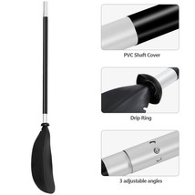 Kayak Paddle Boat Oars Aluminium Lightweight Ribbed Blade With Paddle Leash - £41.11 GBP