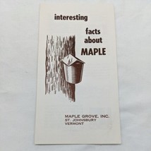 1960s Interesting Facts About Maple Maple Grove Inc Brochure - £15.54 GBP