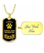 Dog Lover Gift Central Asian Shepherd Dog Dad Dog Necklace Engraved 18k ... - £48.35 GBP
