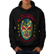 Wellcoda El Luchador Wrestler Mens Hoodie, Mexican Casual Hooded Sweatshirt - £25.65 GBP+