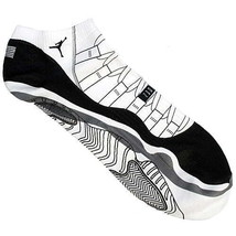 Jordan Mens Printed Bootie Design Ankle Socks,Black White,X-Large - £17.15 GBP