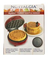 NIB Nostalgia My Mini Turkey Waffle Maker in Cranberry NEW - £11.86 GBP