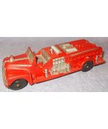 Vintage Auburn Rubber Red Fire Truck No 502 Made USA 7.5 inch Black Tires - $19.95