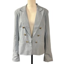 House Of Harlow Blazer Women XL Light Blue Structured Gold Tone Buttons ... - $32.40