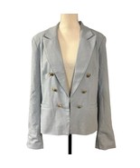 House Of Harlow Blazer Women XL Light Blue Structured Gold Tone Buttons ... - $32.40